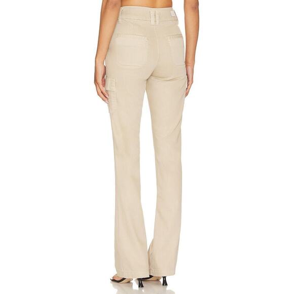 Paige Dion Cargo Pants Size 28 Vintage Sand Full Length Wide Leg Cotton Casual - Picture 3 of 16